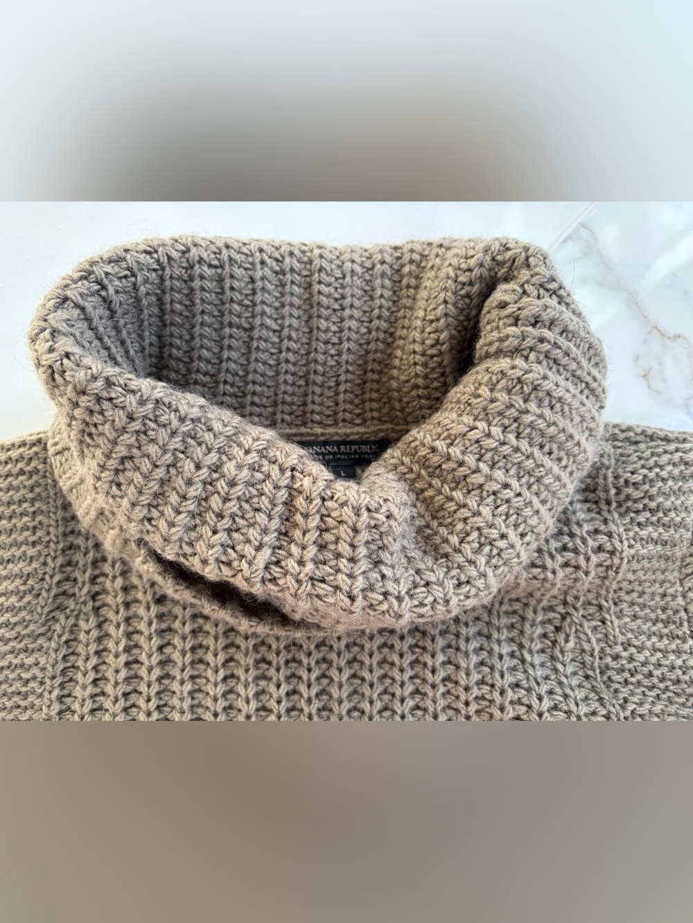 Banana Republic Chunky Cowl Neck Sweater - Olive - Picture 5 of 8